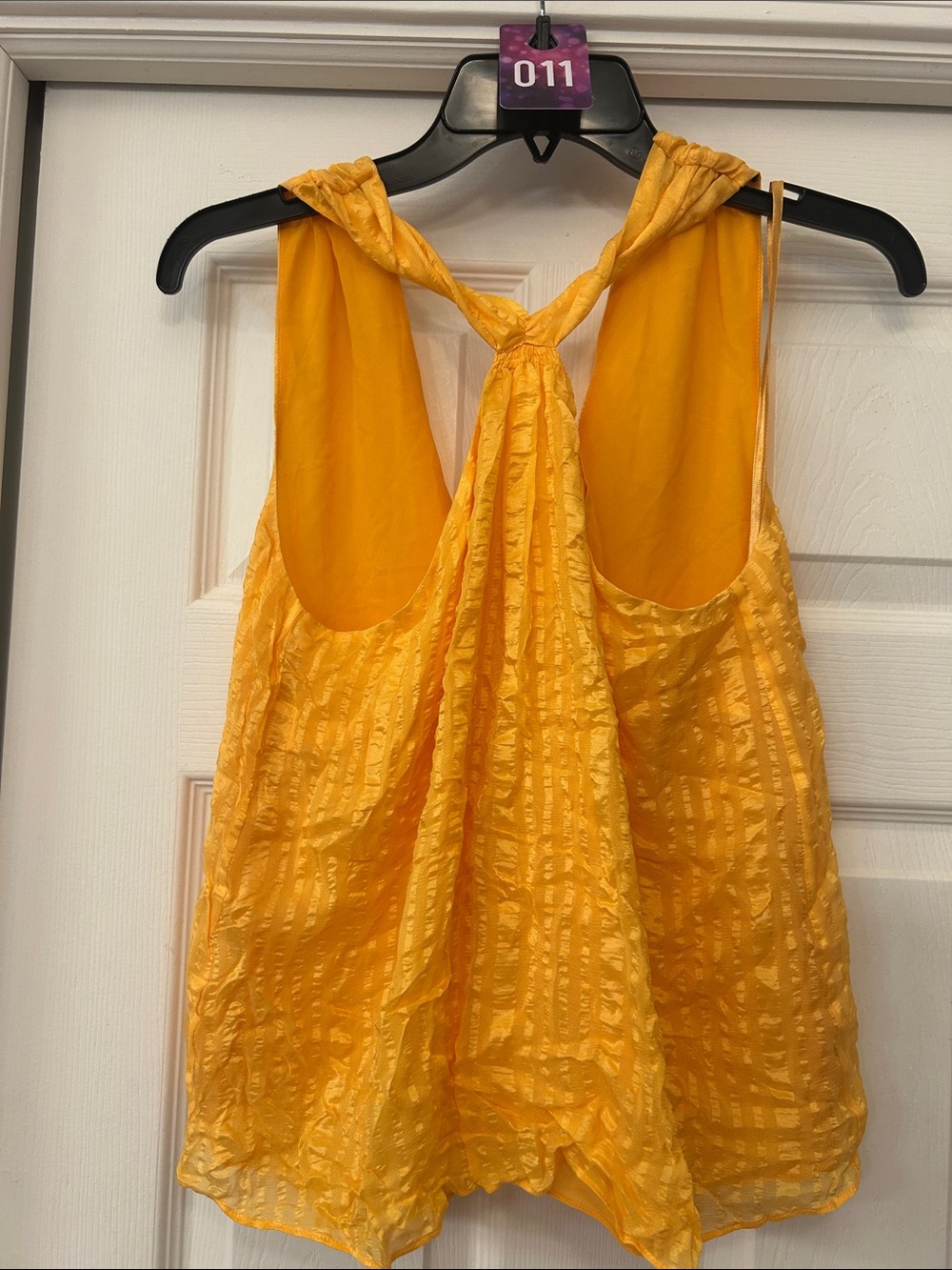 Frame Denim Yellow Tie-Back Sleeveless Tank